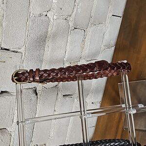 Cognac Leather Braided Abercrombie Belt